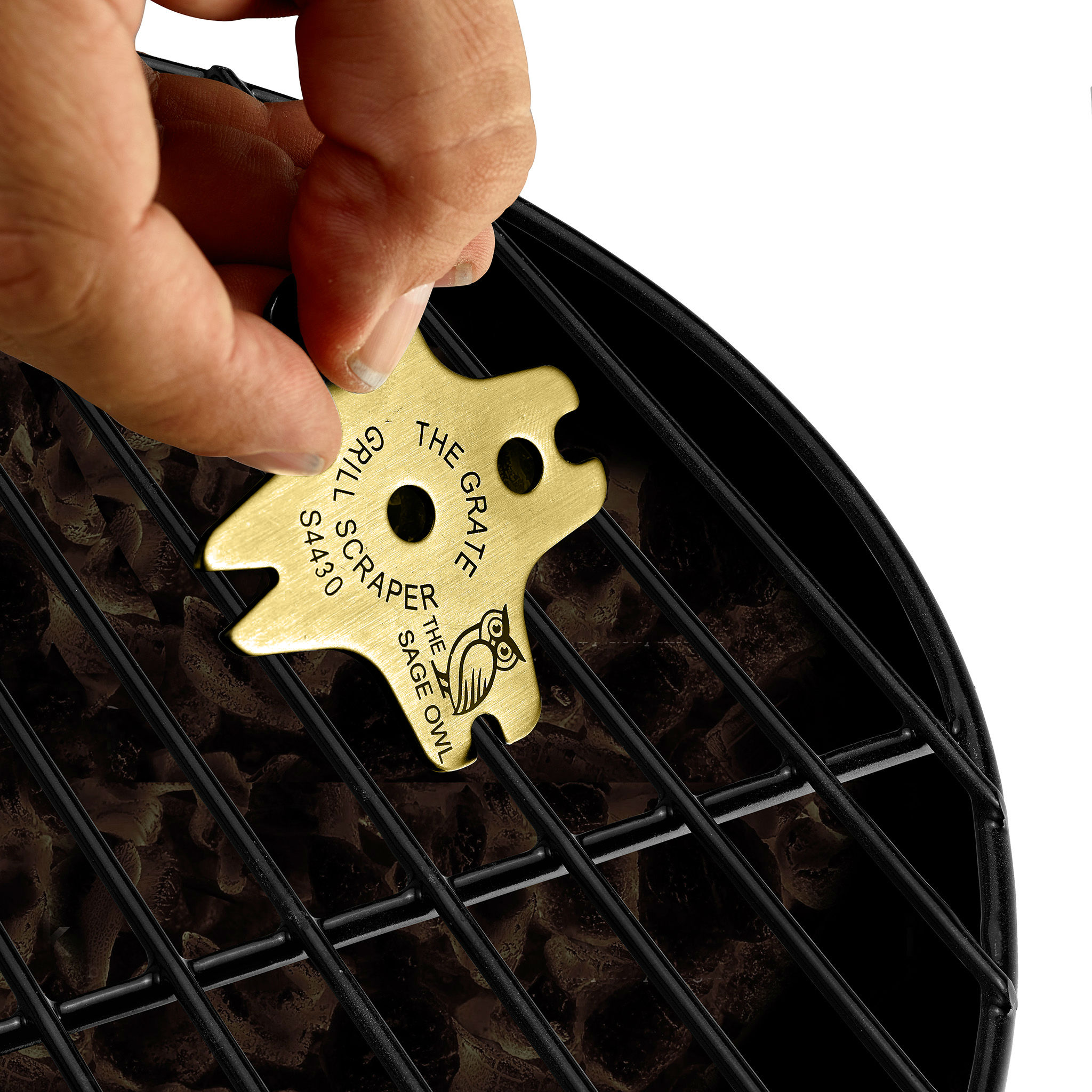 S4430 - The Grate Grill Scraper - Brass Barbque Grill Cleaner