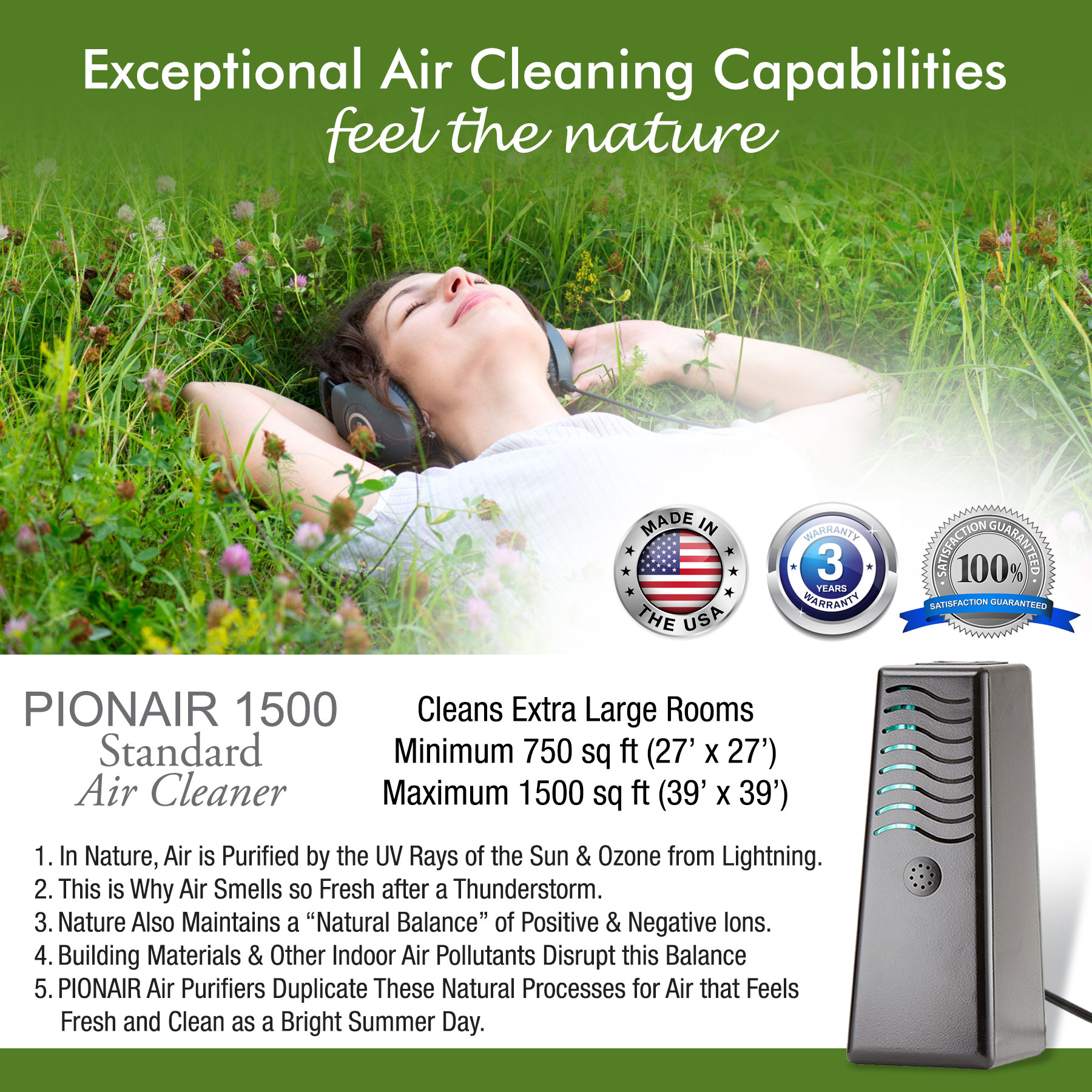 PIONAIR 1500 - 4-in-1 Air Treatment System